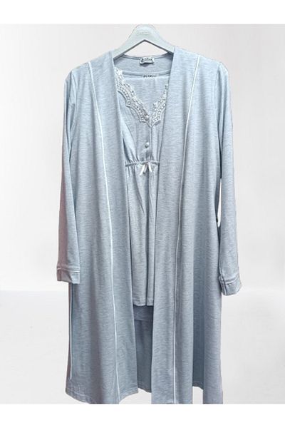 by İGP Set de pijamale de maternitate pentru maternitate cu halat din dantela