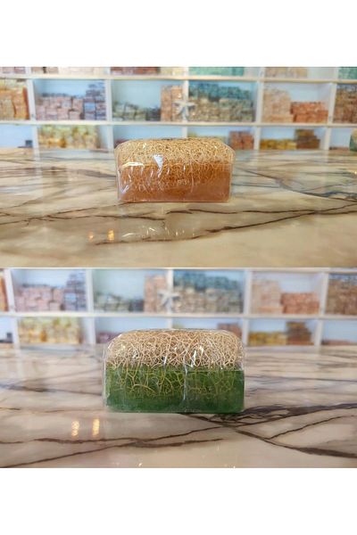 SABUNCU BABA Set of 2 100% Natural Olive Oil & Bıttım Soap with Pumpkin Fiber -120gramx2