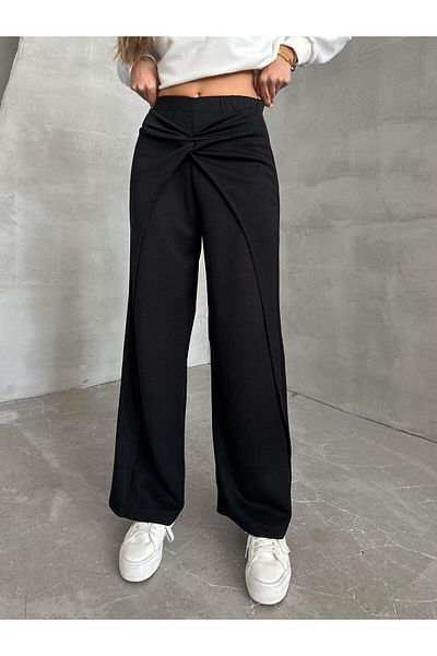 SEDA FİDAN Black Loose Trousers - Waist Detailed