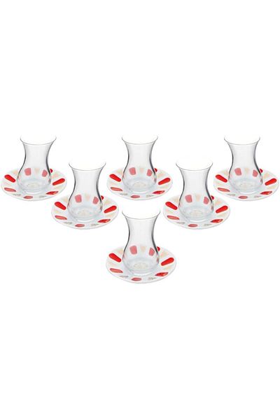 STOREMAX Ntwork Red Gilding Yudum Tea Set for 6 People Art 1087243