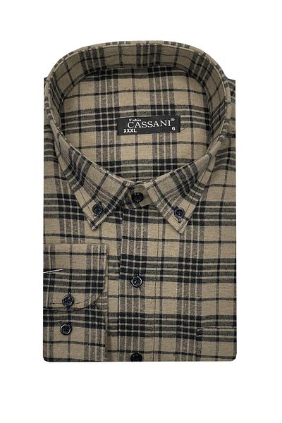 FABİO CASSANİ Ανδρικό πουκάμισο Fabio Cassani Plus Size Winter Cashmere-6949