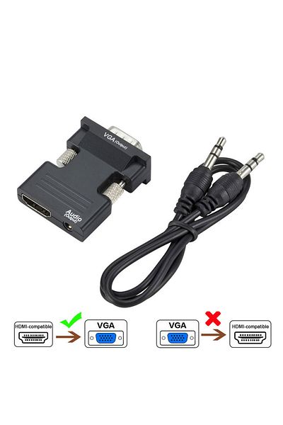Choice محول HDTV إلى VGA متوافق مع HDMI إلى VGA محول 1080p Vga مقبس صوت 3.5 مم للكمبيوتر المكتبي