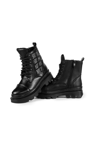 fiko Дівчачі водостійкі черевики на шнурівці із застібкою-блискавкою, з теплим хутряним підкладкою, FK2137