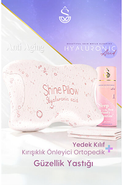 Shine Pillow Güzellik Yastığı Ortopedik 1 Adet Yedek Yastık Kılıfı Hyaluronic...