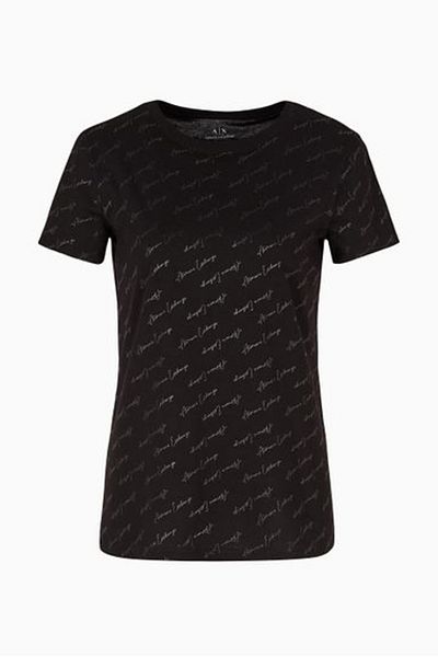 Armani Exchange Дамска тениска с лого - черна