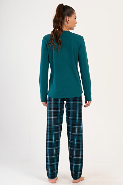 VİENETTA Pamuklu Kadın İnterlok Uzun Kol Pijama Takım , 403371