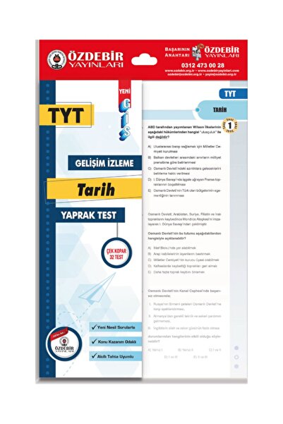 ÖZDEBİR YAYINEVİ Özdebir Yayınları TYT Sözel Yaprak Test (Türkçe,Tarih,Coğrafya)