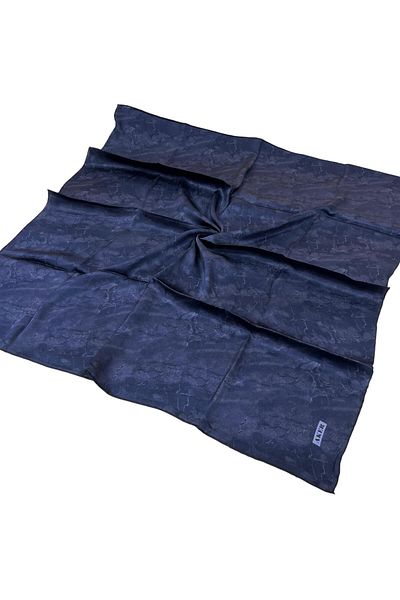 Aker Eșarfă de mătase Sura bleumarin - 8925701 -322