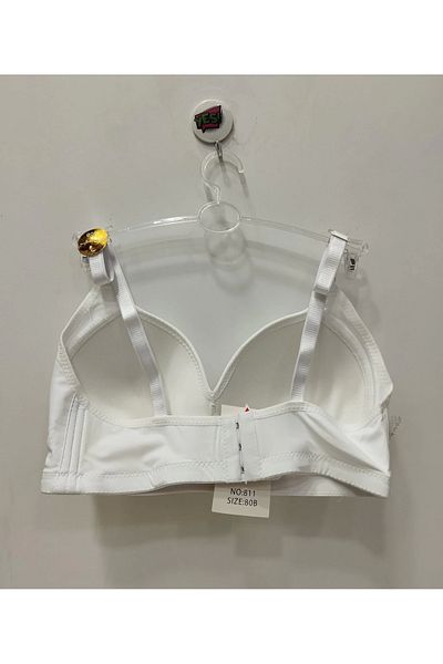 F.K Cleopatra Lace Detailed White Bra Without Underwire and Support - 811