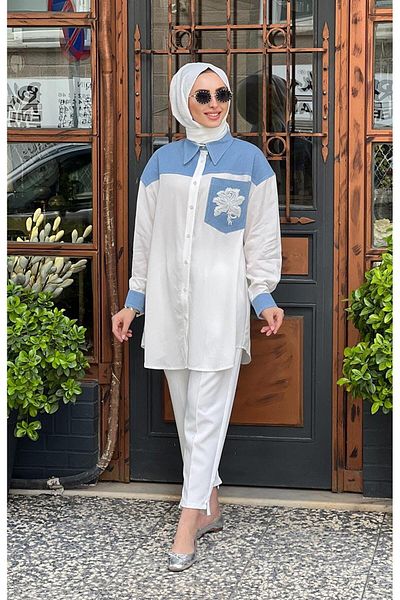 EkshiButik Ecru Nurcan Çetin Tunik - 24321