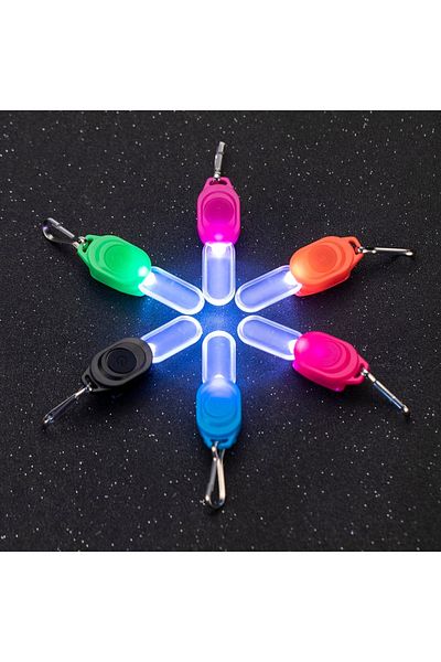 Choice CR1220 black 5PC Mini LED Night Flashing Zipper Light keychain Light Walk Dog Pet Child Schoolbag Ba