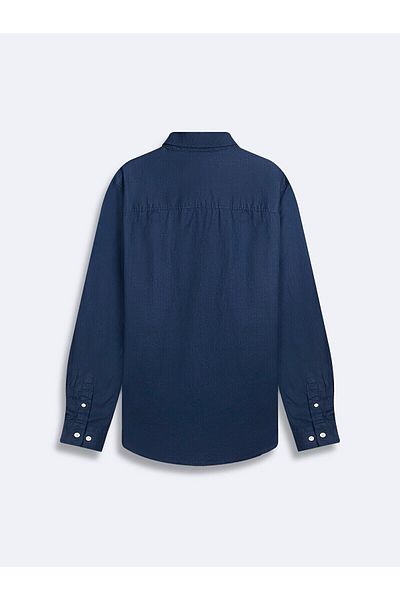 Ltb Βασικό μακρυμάνικο πουκάμισο Oxford Navy Blue
