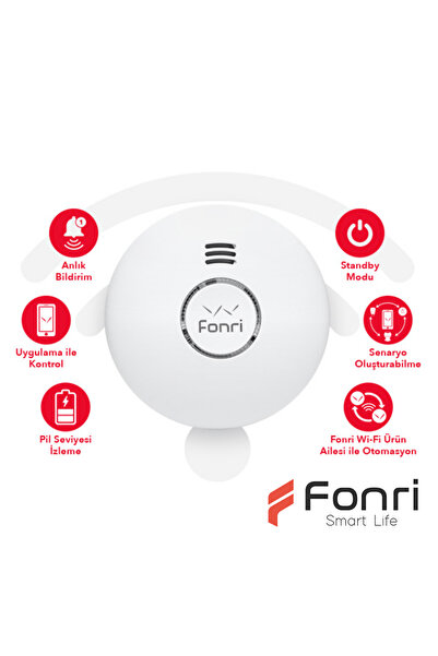 Fonri Wi-Fi Smoke Detector Sensor Get Notification from Around the World