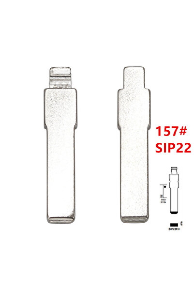 Choice 10 قطع من شفرات مفاتيح التحكم عن بعد المعدنية غير المقطوعة ذات الشكل القلاب SIP22 رقم 157 لسيارات فيات بونتو، دوكاتو، ستيلو، باندا، آيديا...