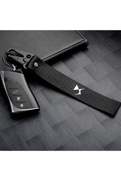 Choice Black DS Car Styling Webbing Metal Key Chain Keyrings For Citroen DS C...