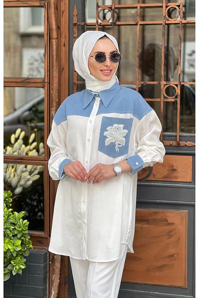 EkshiButik Ecru Nurcan Çetin Tunik - 24321