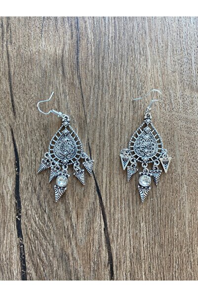 Store Parlak Taşlı Retro Tarzı Sallantılı Kadın Küpe