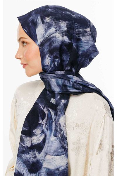 VALORSCARF Dark Rose Pattern Cotton Silk Shawl