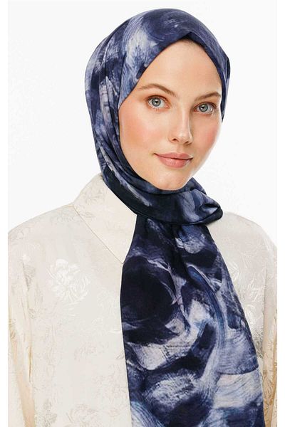 VALORSCARF Dark Rose Pattern Cotton Silk Shawl