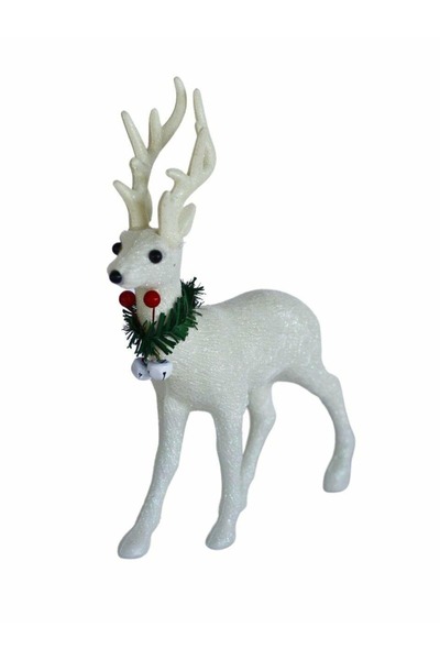 DÜVENCİ TİCARET Ornament de Anul Nou Cerb alb pe picioare