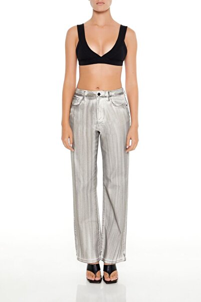 Forever 21 Brushed High-Rise Straight Jean Pantolon