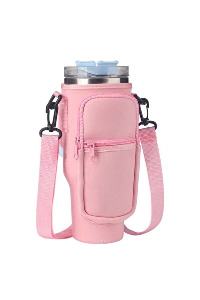 Choice حقيبة حمل زجاجات المياه باللون الوردي لكوب ستانلي سعة 40 أونصة مع حامل...