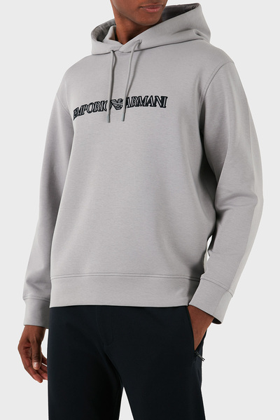 Emporio Armani Cotton Logo Regular Fit Hooded Sweat Men's Sweat 6D1M94 1Jhsz ...