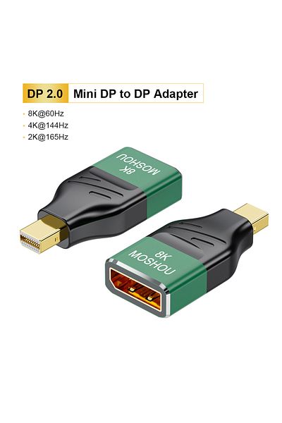 Choice محول Mini Dp إلى Dp من Moshou Displayport 2.0 Mini Dp إلى Dp من DisplayPort إلى DisplayPort ذكر إلى Fema