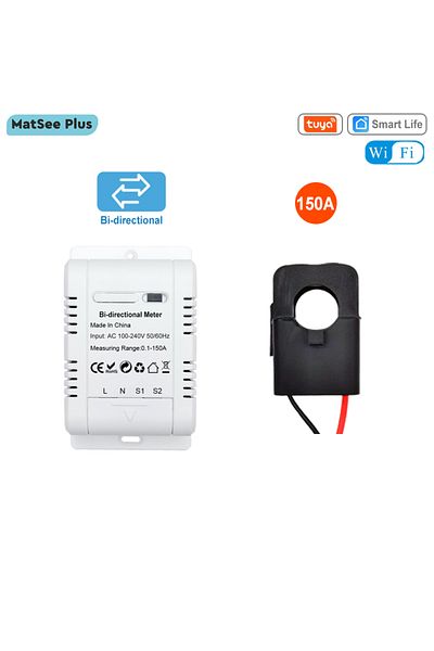 Choice Tuya Smart Bi Directional WiFi Energy Meter 150A Clamp Current Sensor Transformer Solar PV Two Wa...