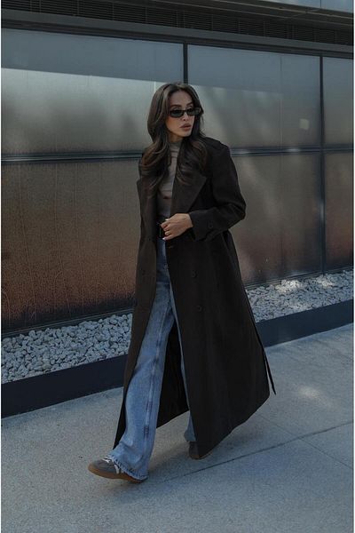 Havoş Brown Belted Suede Trench Coat