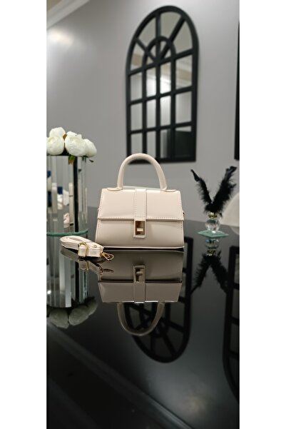 NahitaTyana Geantă de mână, geantă de umăr și geantă de cruce pentru femei, cu curea, culoare crem