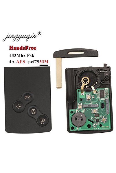 Choice بطاقة مفتاح السيارة الذكية jingyuqin 433MHz 4A PCF7953 لسيارات رينو كل...