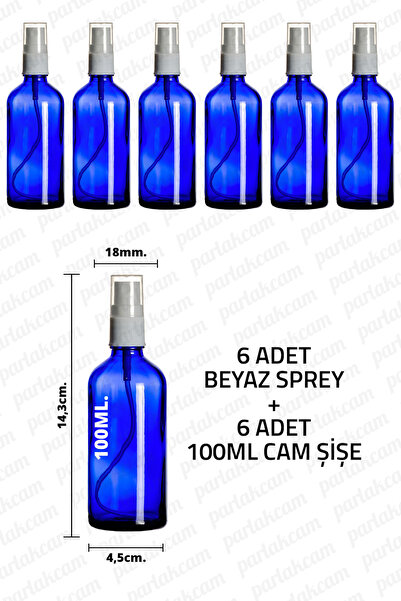 parlakcam 100ml Mavi Beyaz Sprey Başlıklı Mavi Şişe 100cc Fısfıs Kolonya ve D...