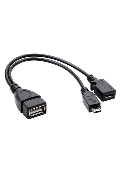 Choice 20 سم 20 سم 2 في 1 Micro USB Host Power Y Splitter USB 2.0 Port Terminal Adapter Otg Cable For Fire Tv