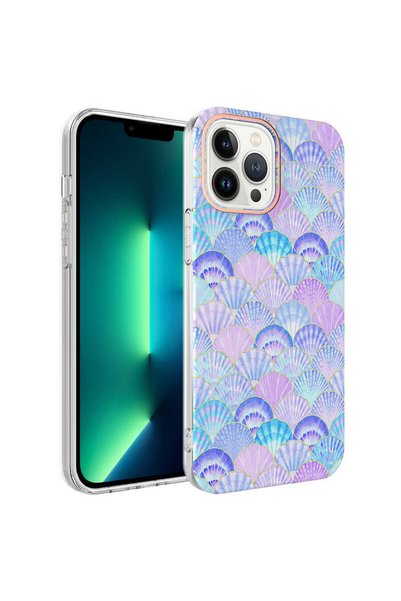 kilifone غطاء حماية صلب منقوش متوافق مع هاتف iPhone 13 Pro Max - أرجواني - T2...