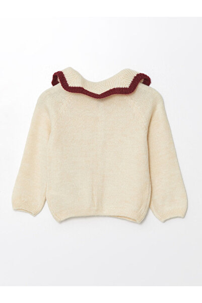 LC Waikiki Baby Collar Long Sleeve Embroidered Girl's Cardigan