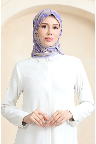 sefamerve Μαλακό βαμβακερό κασκόλ Mink Lilac - 19092-16