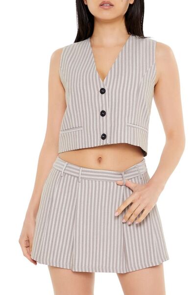Forever 21 Çizgili Yelek & Şort Takım