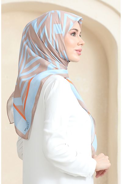 sefamerve Μαλακό βαμβακερό κασκόλ Mink Baby Blue 19092-12