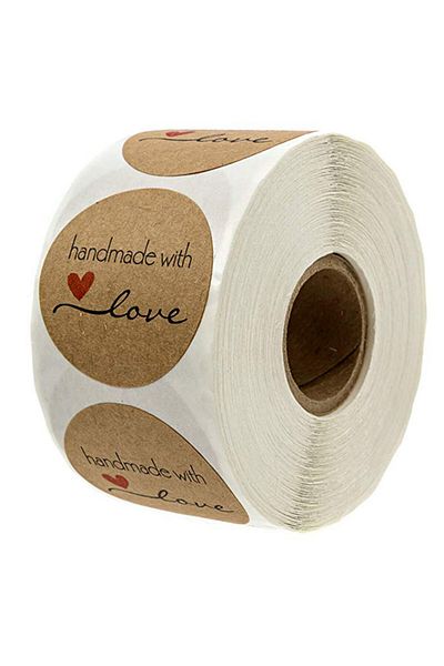 Choice 1 Inch Round Natural Kraft Paper Holiday Baking Decoration Letter Craft Supplies Handmade Love St...