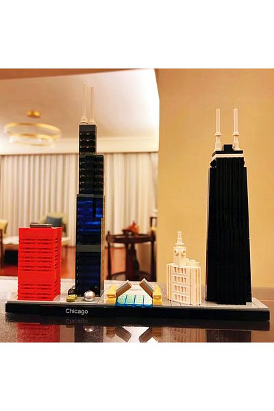 Choice Hot Sales City Chicago Skyline Building Landmark 444pcs Model Street View Building Blocks Toys Gi...
