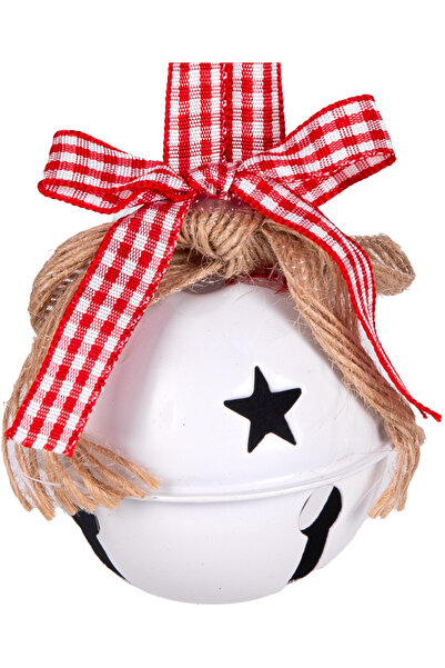 Herdekora Новорічна ялинкова прикраса Новорічна куля Дзвіночок Білий 5,5 см.