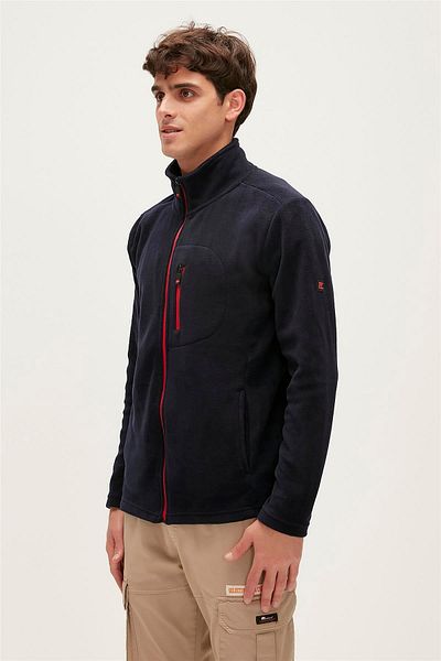 Bad Bear Husky Full-zip Navy Blue Zippered Men's Fleece Sweatshirt