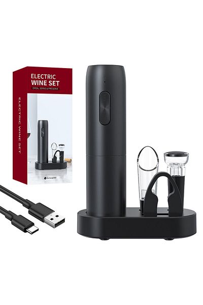 Choice T017 Electric Wine Bottle Opener Automatic Red Wine Corkscrew with Charging Base or Battery Powered