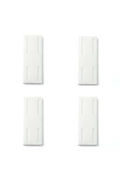 Choice حامل جداري أبيض مكون من 4 قطع، مثبت قابس بدون ثقب، مثبت مقبس ذاتي اللصق، شريط طاقة كابل