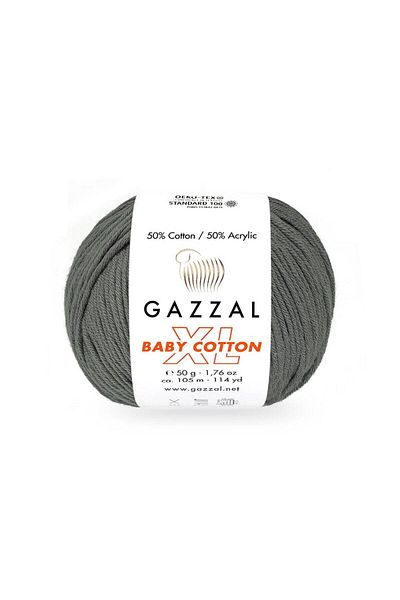 Gazzal Κοντά γκρι Baby Cotton XL Νήμα πλεξίματος - 3450