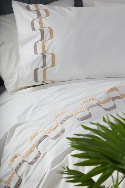 Nazik Home Σετ Παπλωματοθήκη Vella Zigzag Κεντημένο Διπλό 6 τεμαχίων