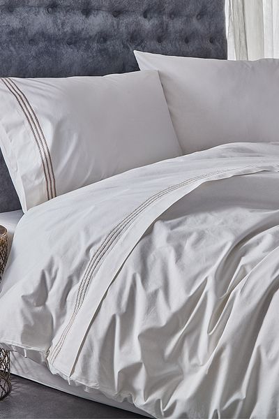 Nazik Home Σετ Παπλωματοθήκη Elda Modern Line Κεντημένη Διπλό 3 τεμαχίων