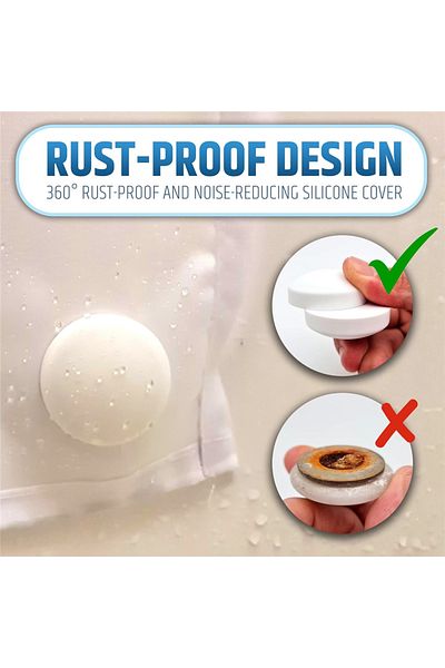 Choice Magnets white 2 pairs 1/2pair Magnetic Shower Curtain Weights, White Round 360° Silicone Wrapped Hea