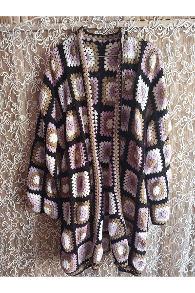 aryam butik Плетений патчворк жіночий кардиган - автентичний дизайн